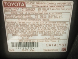 1998 TOYOTA CAMRY LE 2.2L AT BEIGE 4DR Z15965